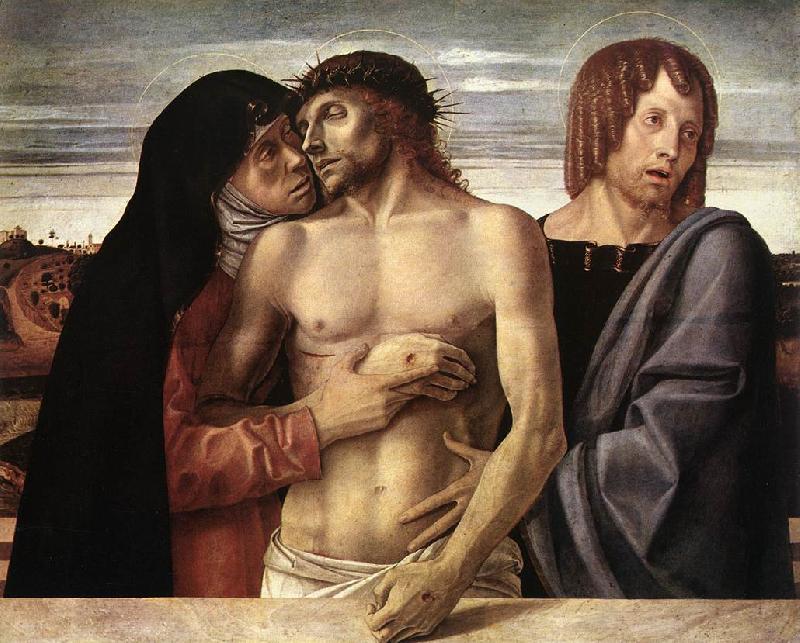 BELLINI, Giovanni Dead Christ Supported by the Madonna and St John (Pieta) Germany oil painting art